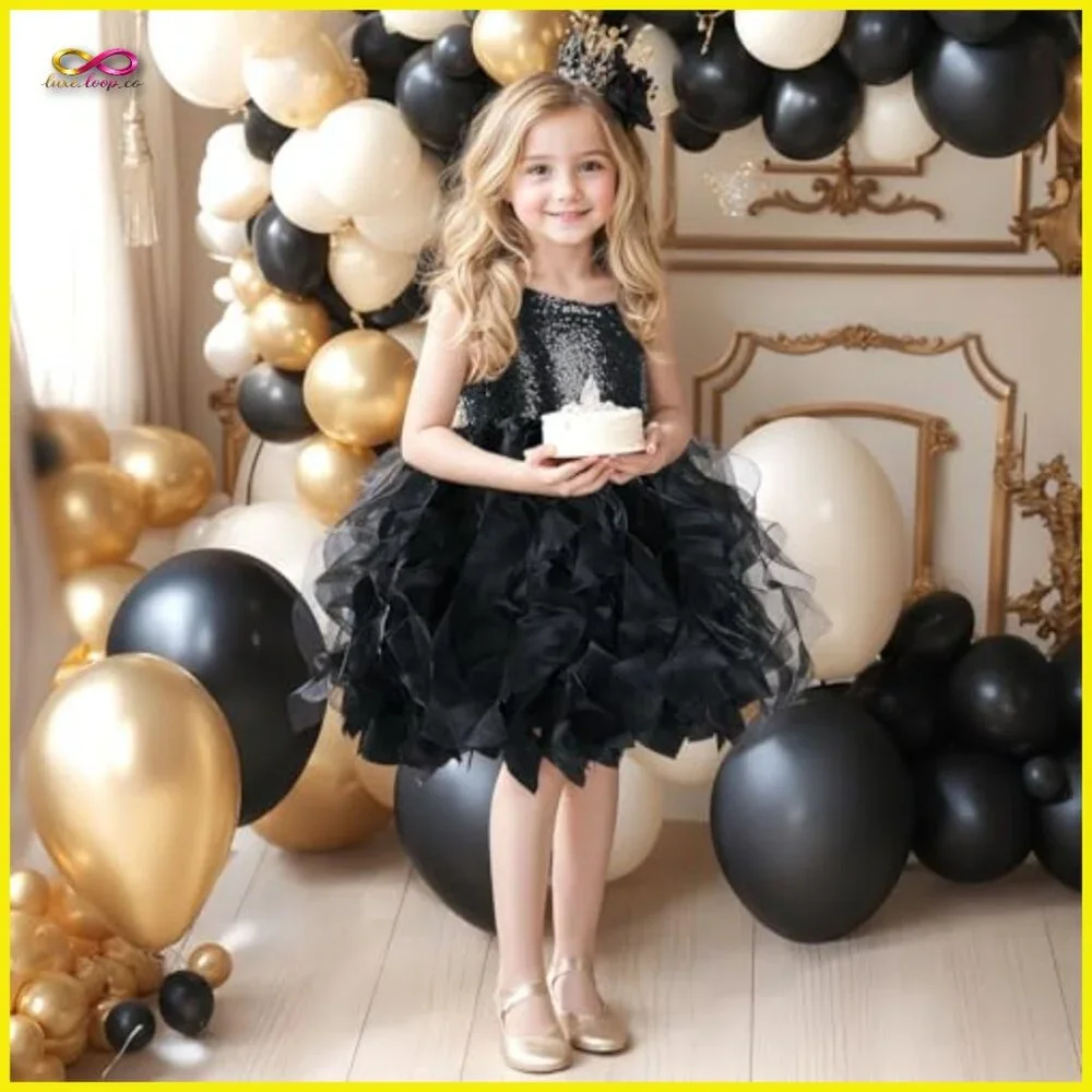 Sparkly Sequin Tutu Princess Dress Halter Sleeveless Party Ball Gown - Picture 6 of 7